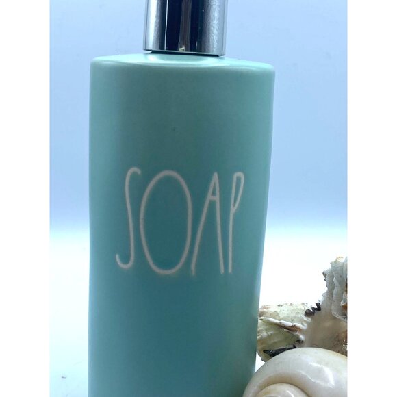 Rae Dunn Tiffany Blue Turquoise Soap Lotion Pump Dispenser Home Decor - Picture 2 of 5
